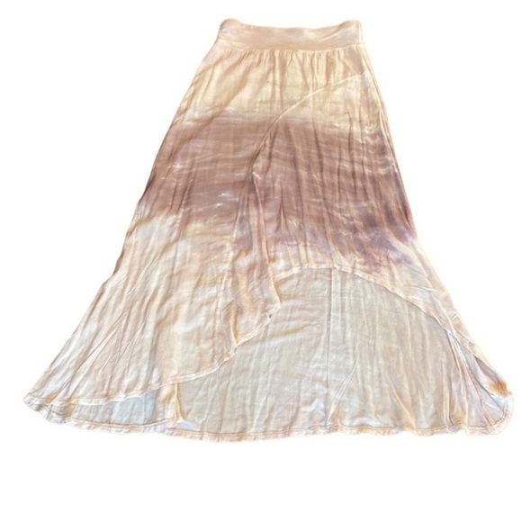 XCVI asymmetrical hem cream ombré tie die skirt - Picture 1 of 4